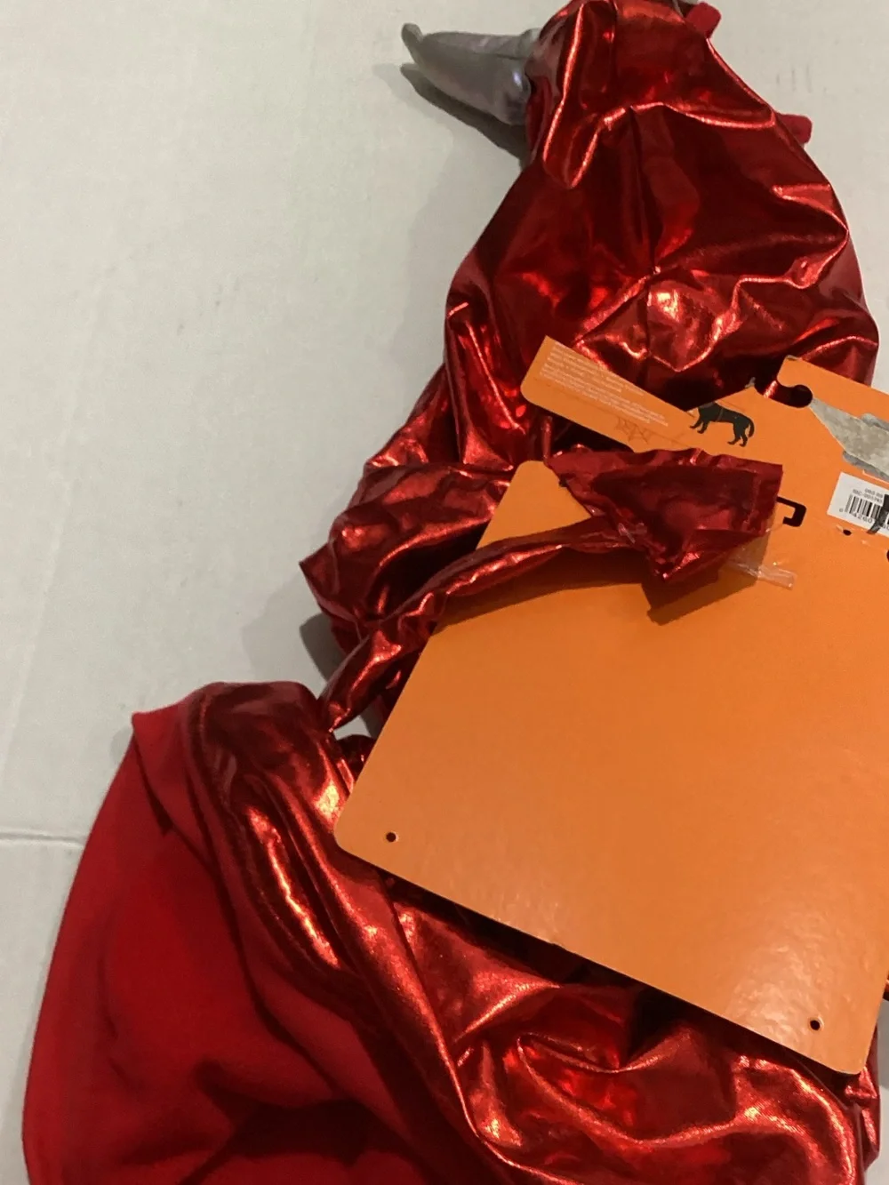 Hydy Peek! Red Shiny Devil Dog Costume - Medium
